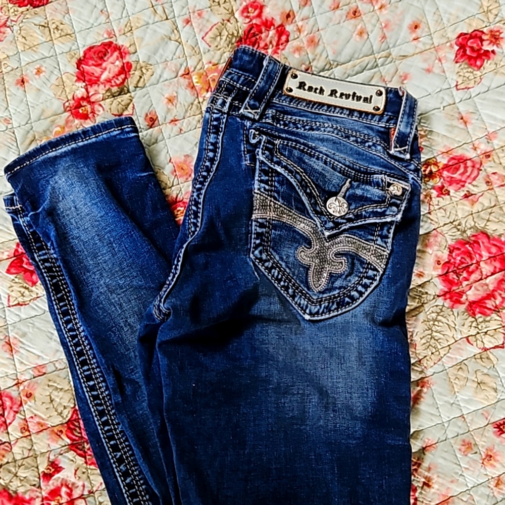 COPY - Rock Revival Heather Skinny stretch jean size 27